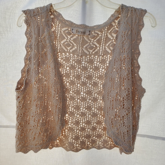 Decree Tops - Decree Crochet Hippie Boho Vest